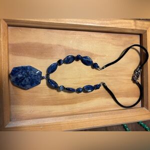 Blue Stone Pendant Necklace